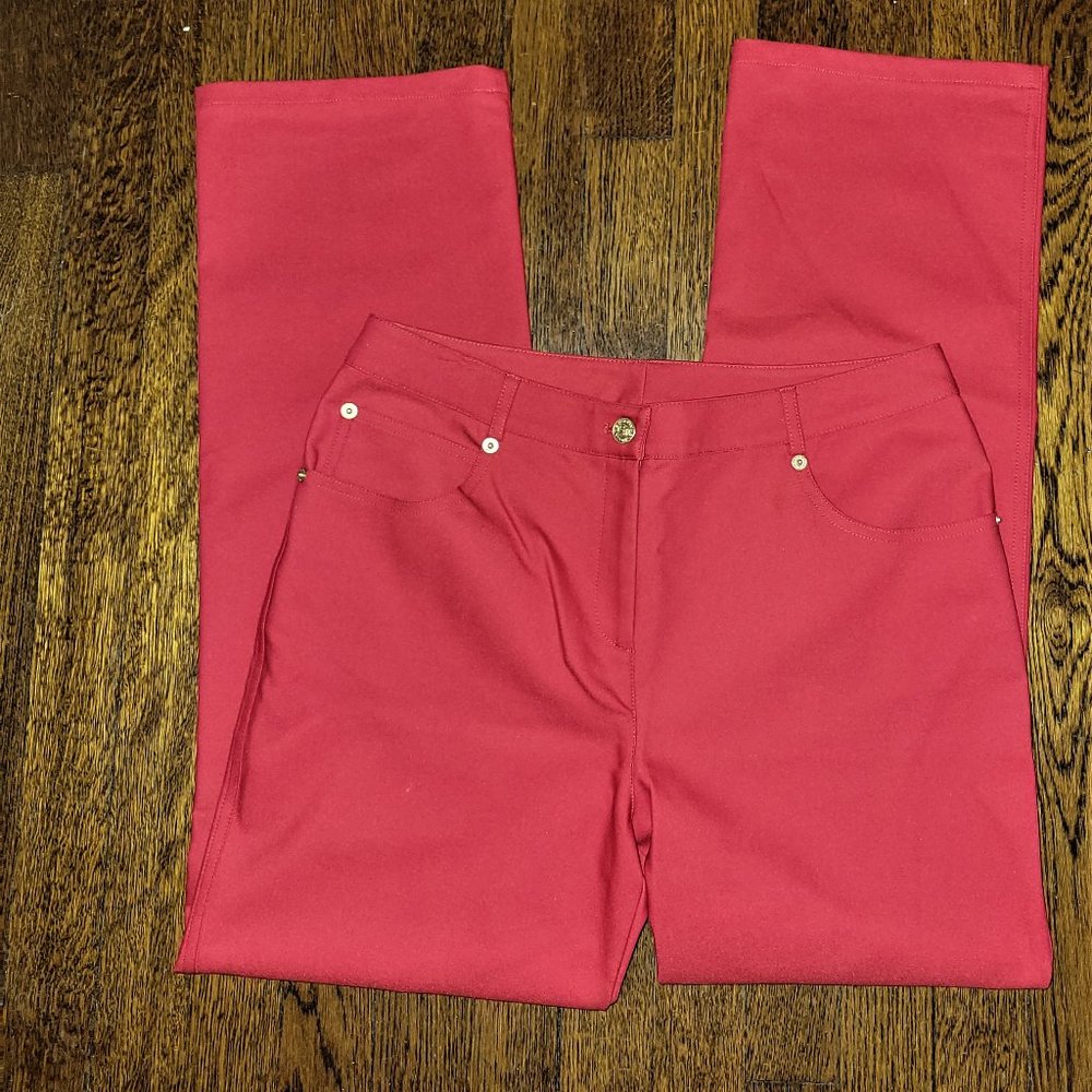 NWOT! St. John's Sport Cropped Red 5-Pocket Pants - 8